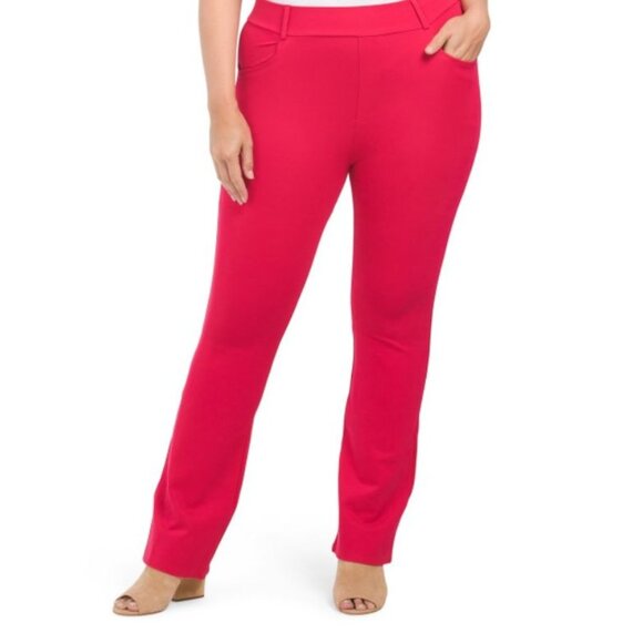 Womens Pink Ponte‎ Bootcut Pants Plus Size 3X Comfort Stretch - Picture 1 of 16
